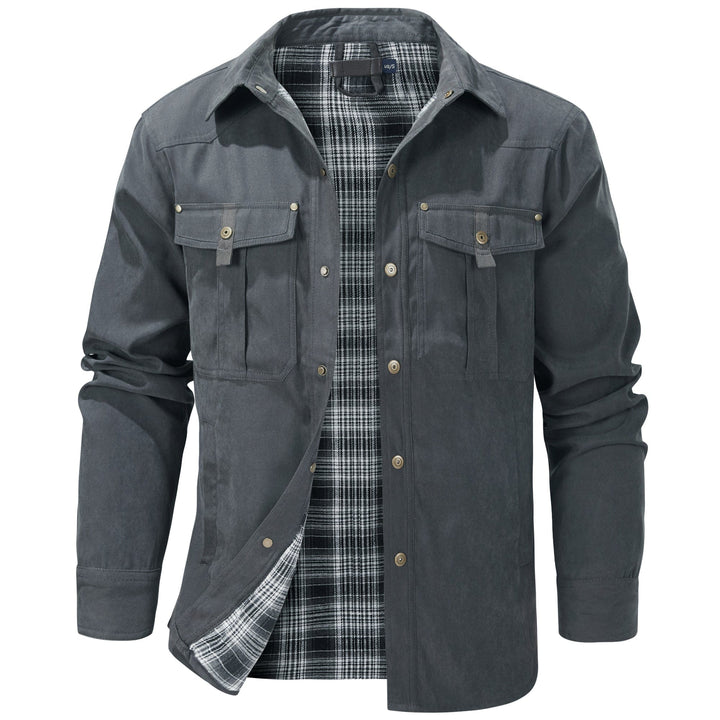 Versatile men's winter jacket with insulated flannel lining, perfect for outdoor activities.