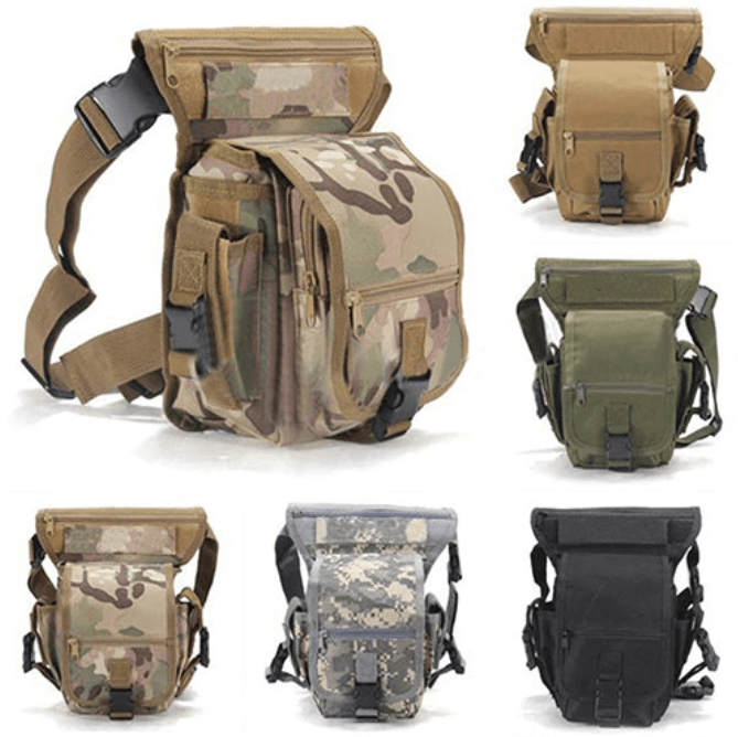 Men's Tactical Drop Leg Bag: Water-resistant, durable, multi-pocket design for outdoor and utility use.