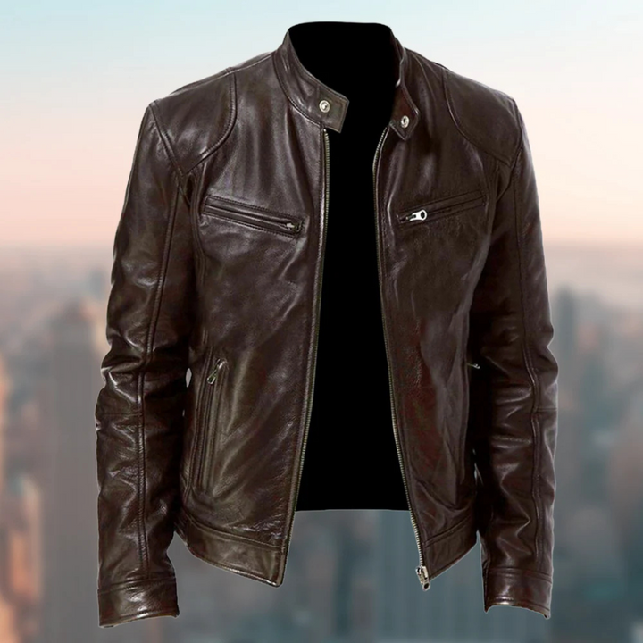 Versatile men's leather outerwear, ideal for casual and smart casual fashion. A timeless jacket.