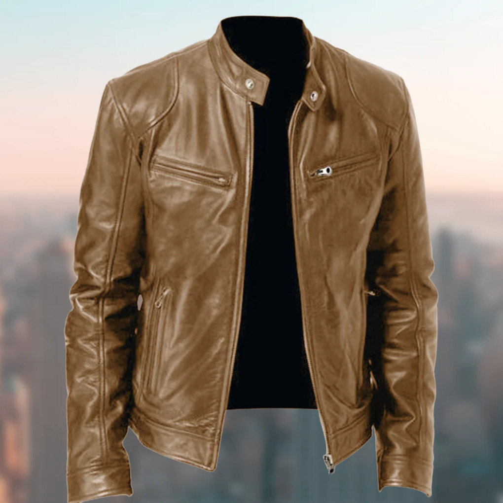 Stylish men's leather jacket, an elegant and timeless piece for any occasion. Perfect for men's fashion.