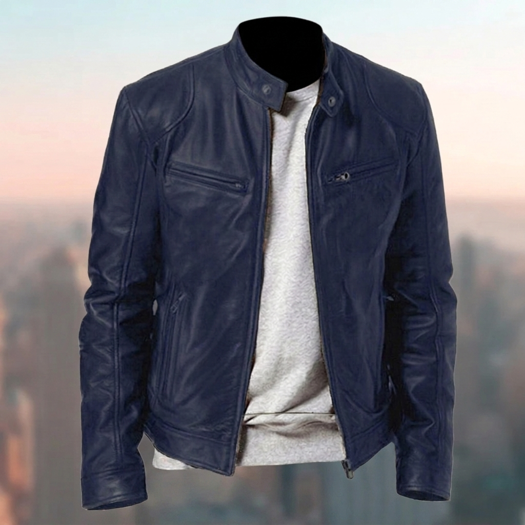 Premium men's elegant leather jacket, a versatile piece of outerwear for all smart casual fashion needs.