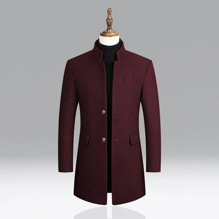 Men's elegant classic formal overcoat in a timeless tailored design, perfect for business and winter outerwear.
