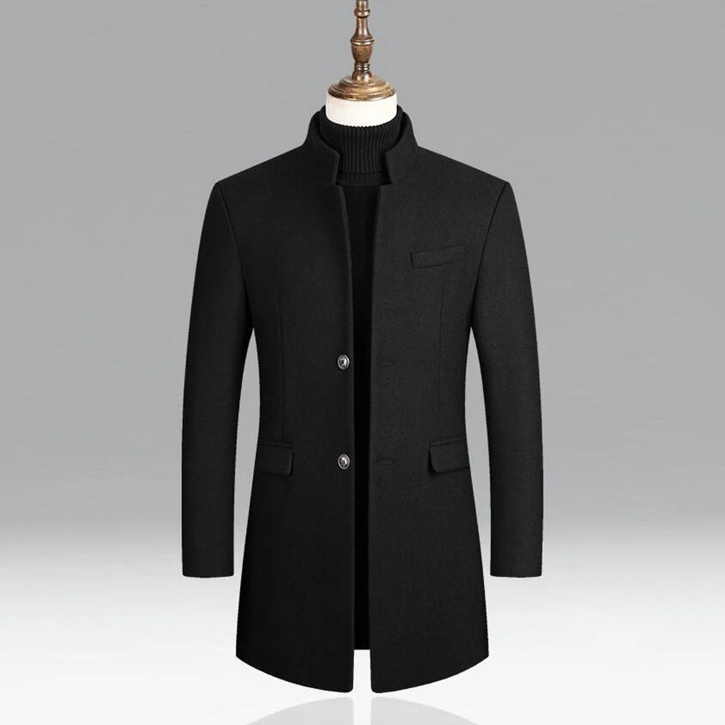 Tailored men's formal overcoat, showcasing premium fabric and sophisticated details for a classic elegant look.