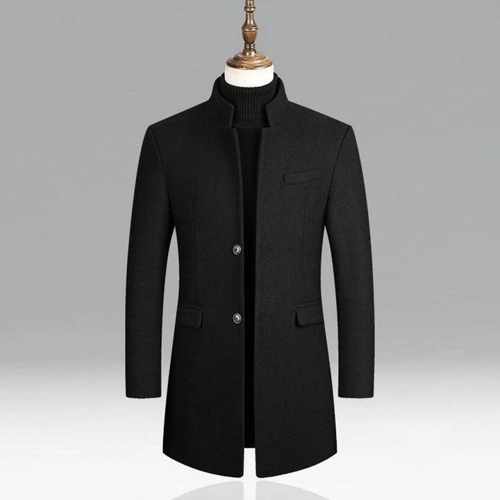 Tailored men's formal overcoat, showcasing premium fabric and sophisticated details for a classic elegant look.
