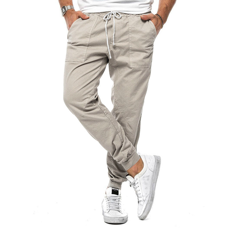 Comfortable beige men's chino pants for workwear or casual outfits. Premium quality, versatile style.