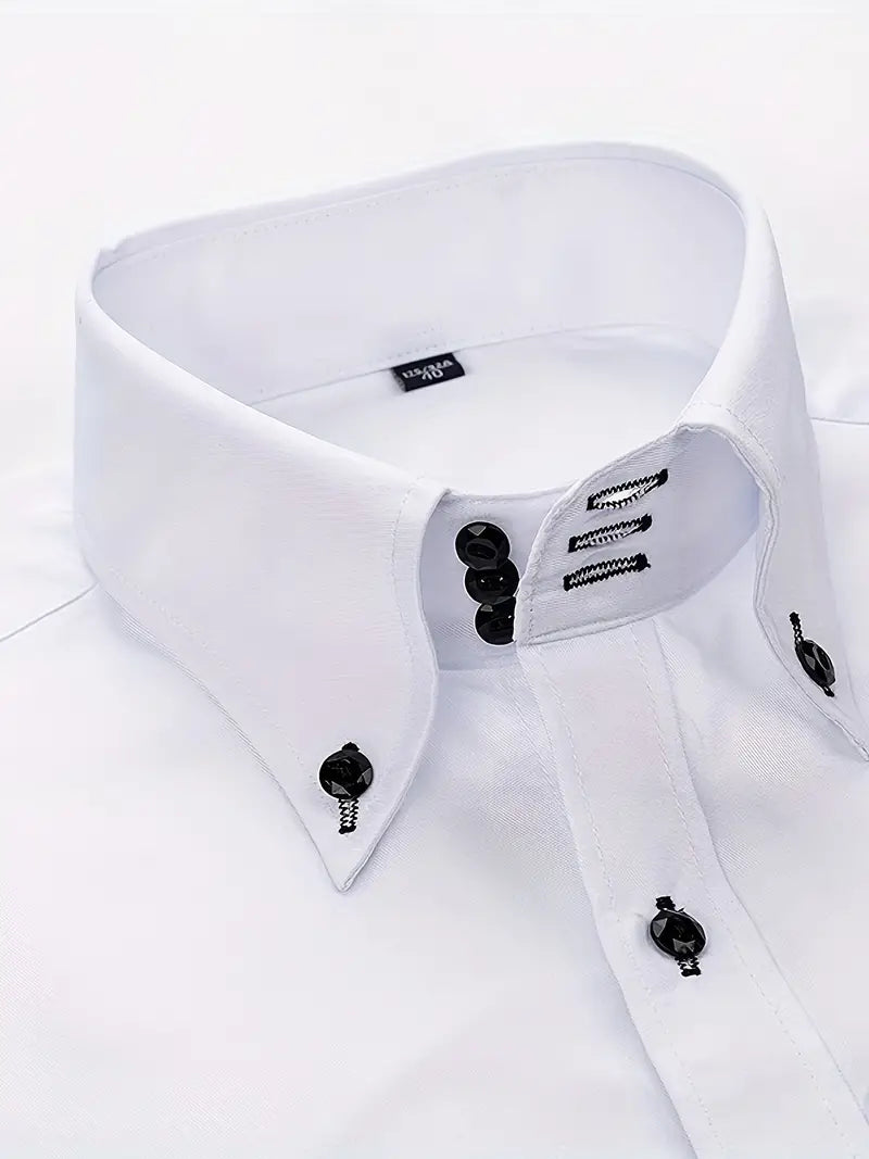 Men's tailored fit button-up shirt for professionals, sophisticated and elegant business wear.
