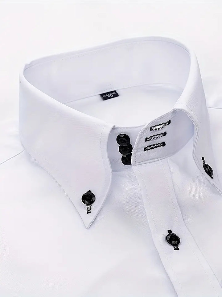 Men's tailored fit button-up shirt for professionals, sophisticated and elegant business wear.