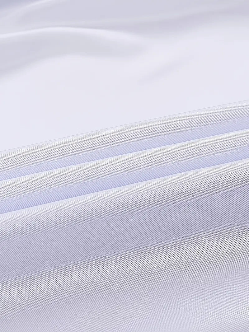 Professional men's white dress shirt with tailored fit, ideal for elegant business and workwear.