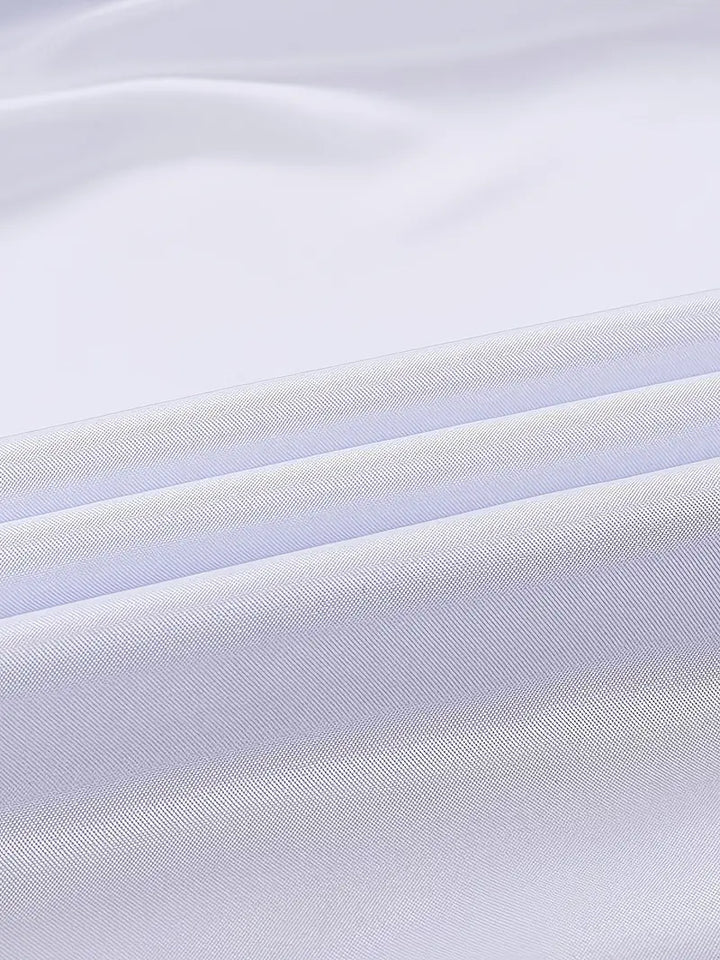 Professional men's white dress shirt with tailored fit, ideal for elegant business and workwear.