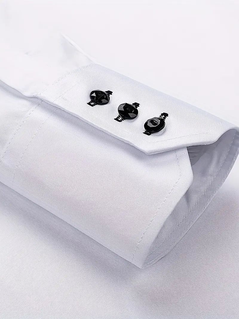 Elegant long sleeve men's formal shirt, classic button-up for professional business attire.