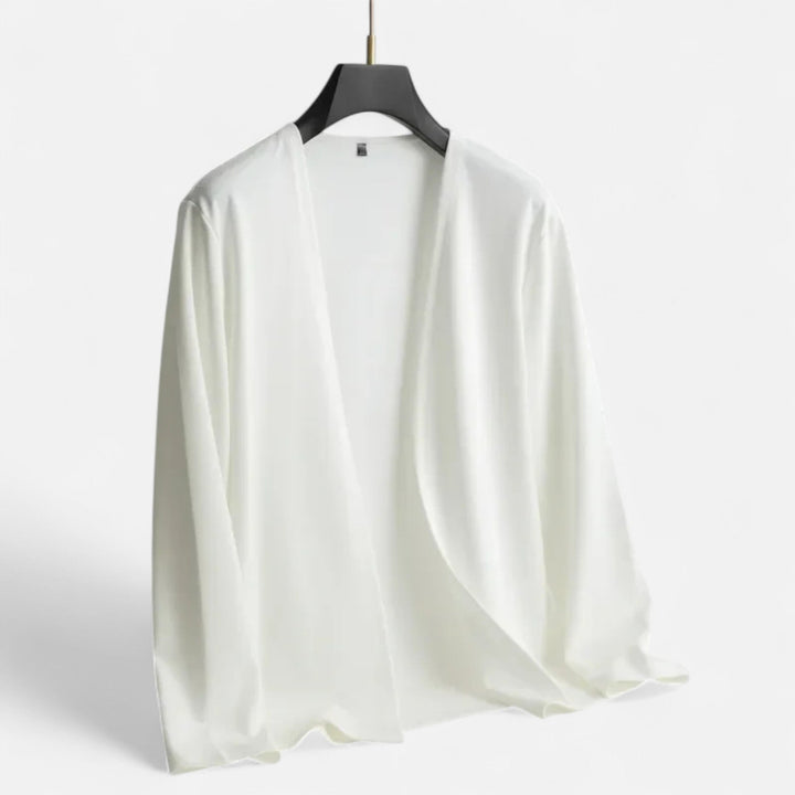 Men's cozy long-sleeve cardigan cloak, refined elegant outerwear ideal for autumn winter fashion.