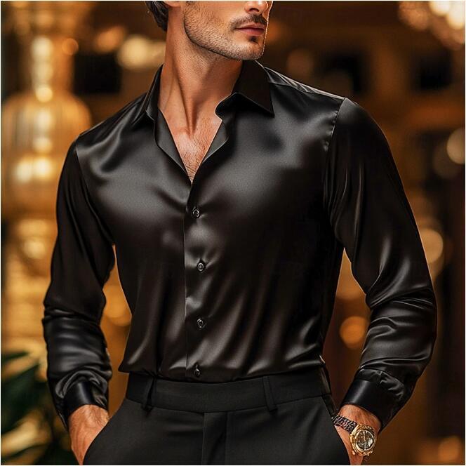 Men's formal long-sleeve shirt in a fitted style, offering a sophisticated and polished appearance.