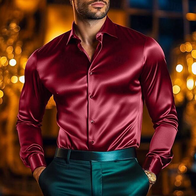 Men's smart long-sleeve shirt, featuring a tailored fit for comfort and a sophisticated business style.