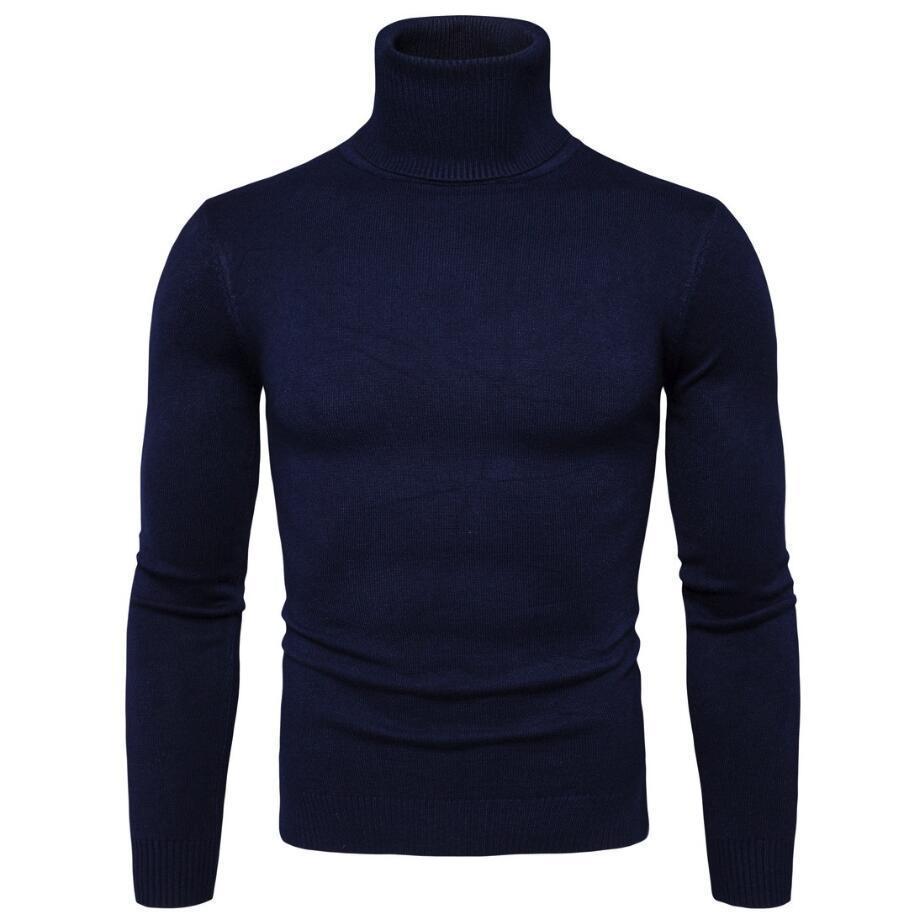 Elegant men's long-sleeve turtleneck sweater for versatile winter fashion.