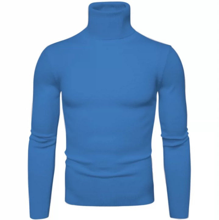 Winter men's fashion: cozy turtleneck sweater for refined daily wear.
