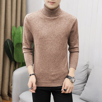 Stylish men's knitted turtleneck sweater, ideal for elegant winter fashion.