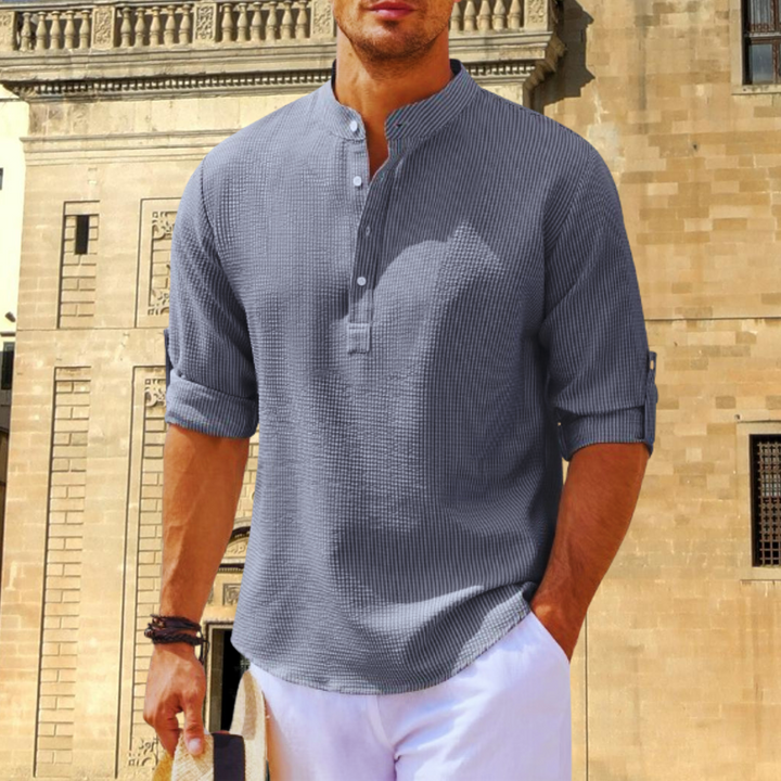 Timeless men's up collar casual shirt for any occasion, offering sophisticated style and modern men's fashion.