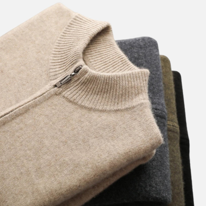 Sophisticated men's zippered cardigan. Enjoy comfort & effortless style with this versatile menswear item.