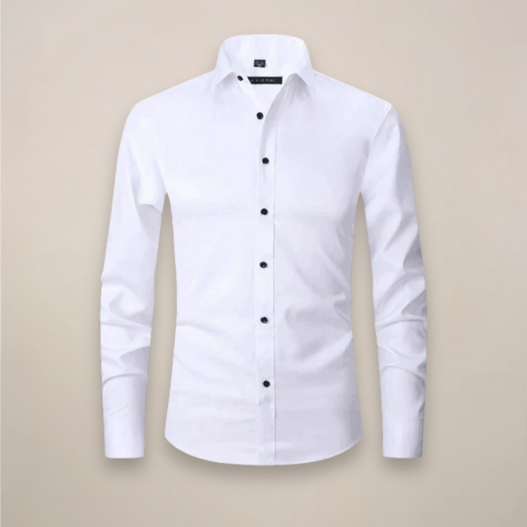 Casual men's tailored long sleeve shirt, versatile for spring seasons, mensapparel