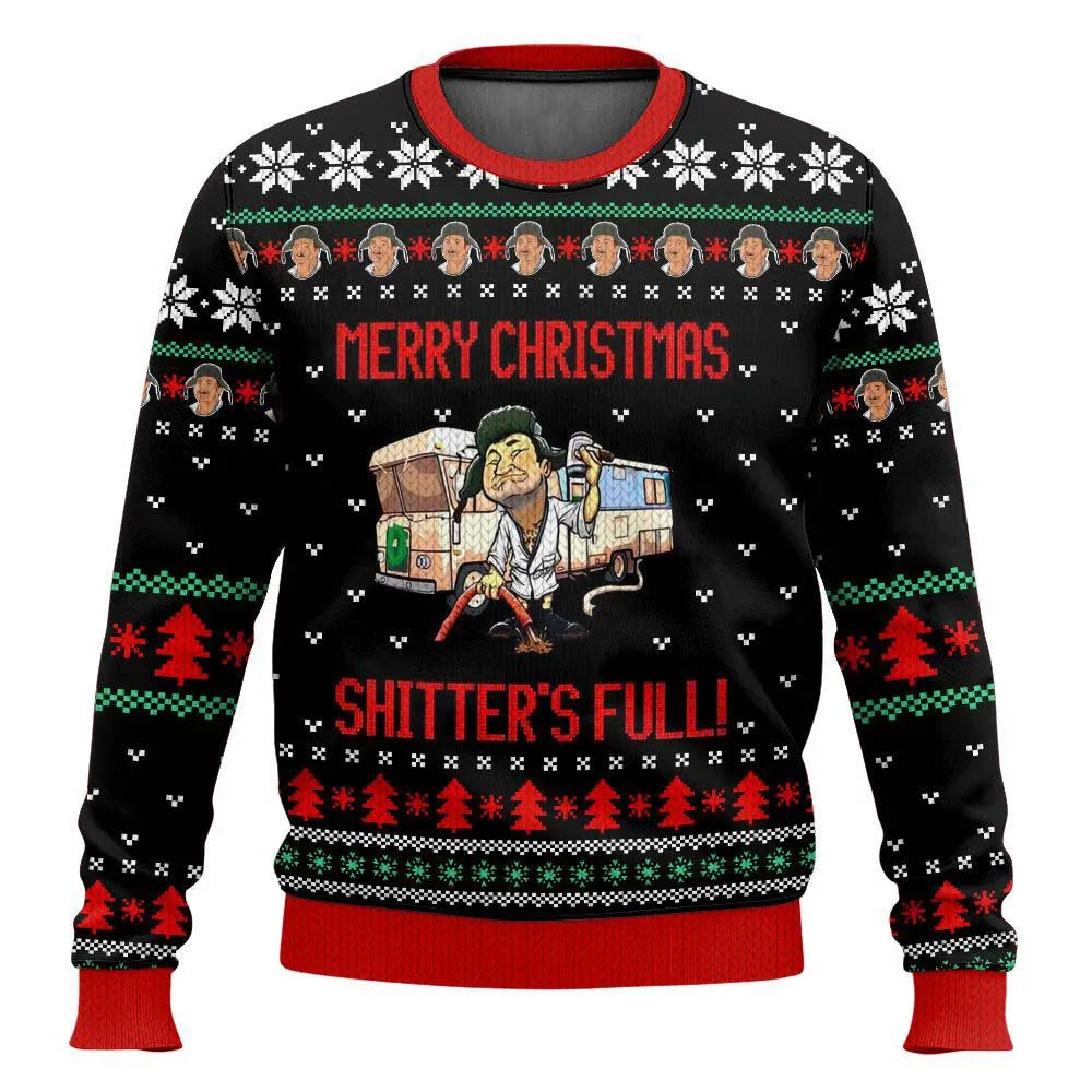 Gift idea: Men's unique ski slope pattern Christmas sweater, soft knit for casual winter wear.