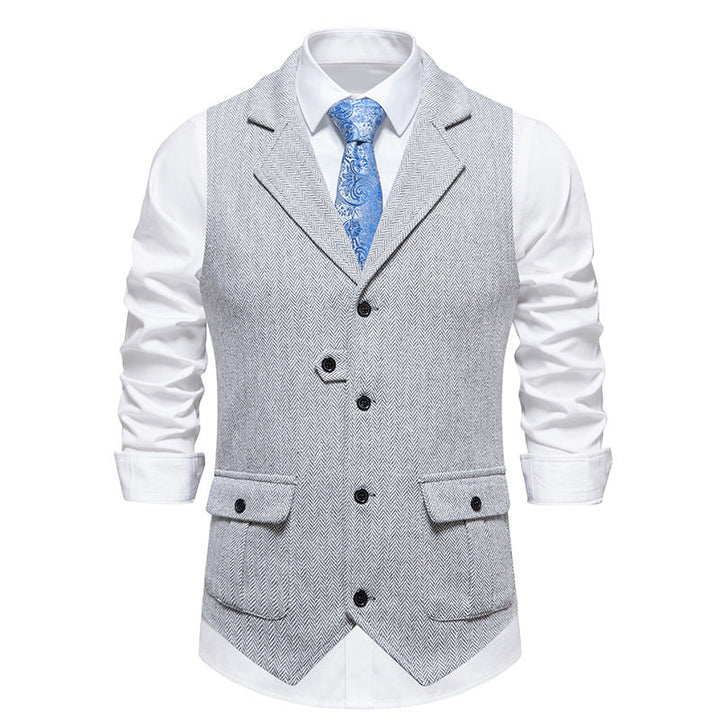 Stylish men's dress vest, ideal for a wedding or professional office attire, crafted for gentlemen.