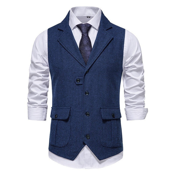 High-quality men's tailored vest for formal occasions, weddings, or business office wear.