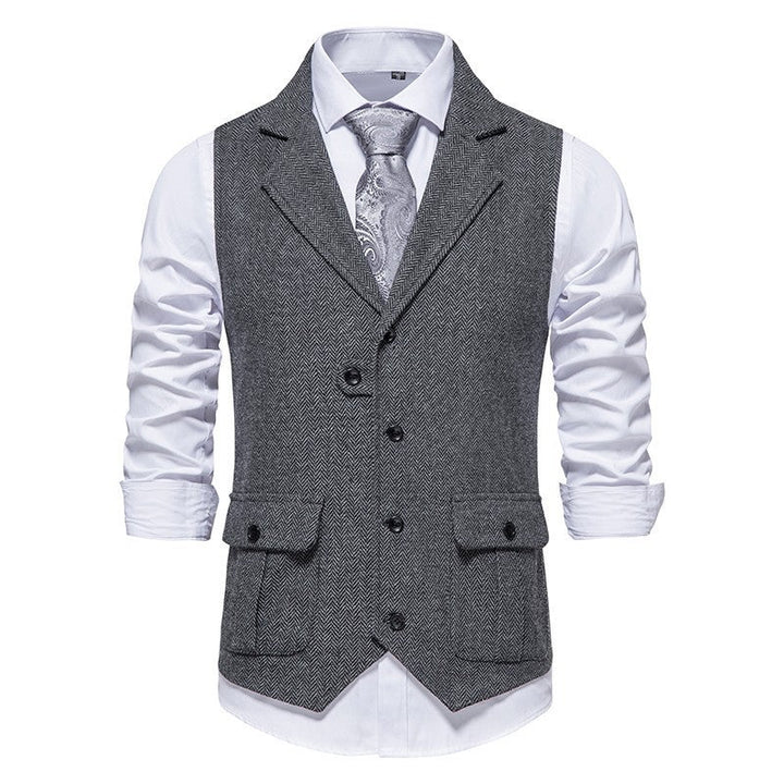 Elegant men's formalwear vest, suitable for groom or office, providing a sophisticated look.