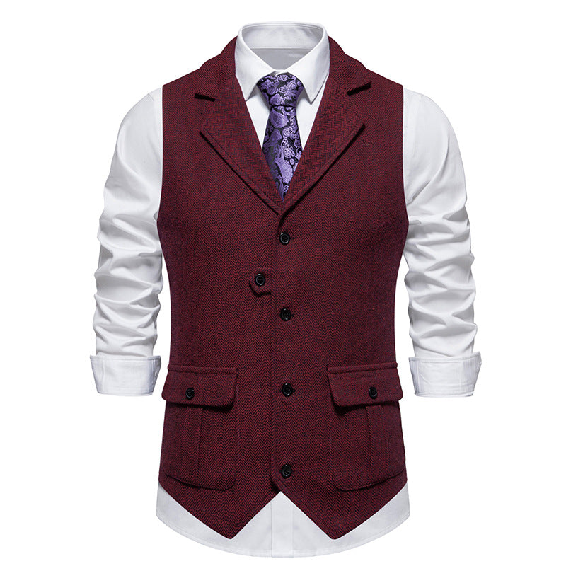 Classic men's dress vest, versatile for wedding celebration and daily office professional attire.