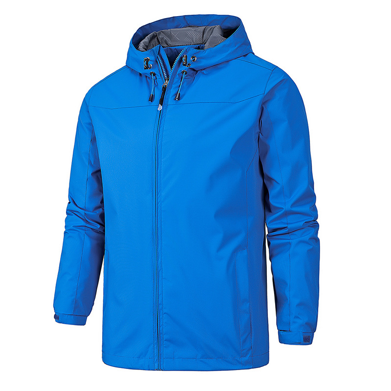 Comfortable men's full zip hooded jacket, ideal casual outerwear for daily fashion & athletic activities.