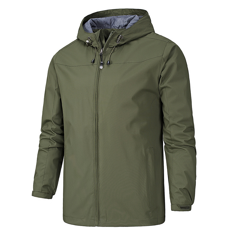 Stylish men's hooded jacket with full zip, excellent for layering & everyday wear, offering comfort & versatility.