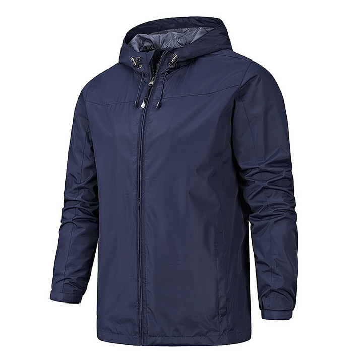 Men's casual full zip hooded jacket, a comfortable outerwear piece designed for men's everyday fashion.