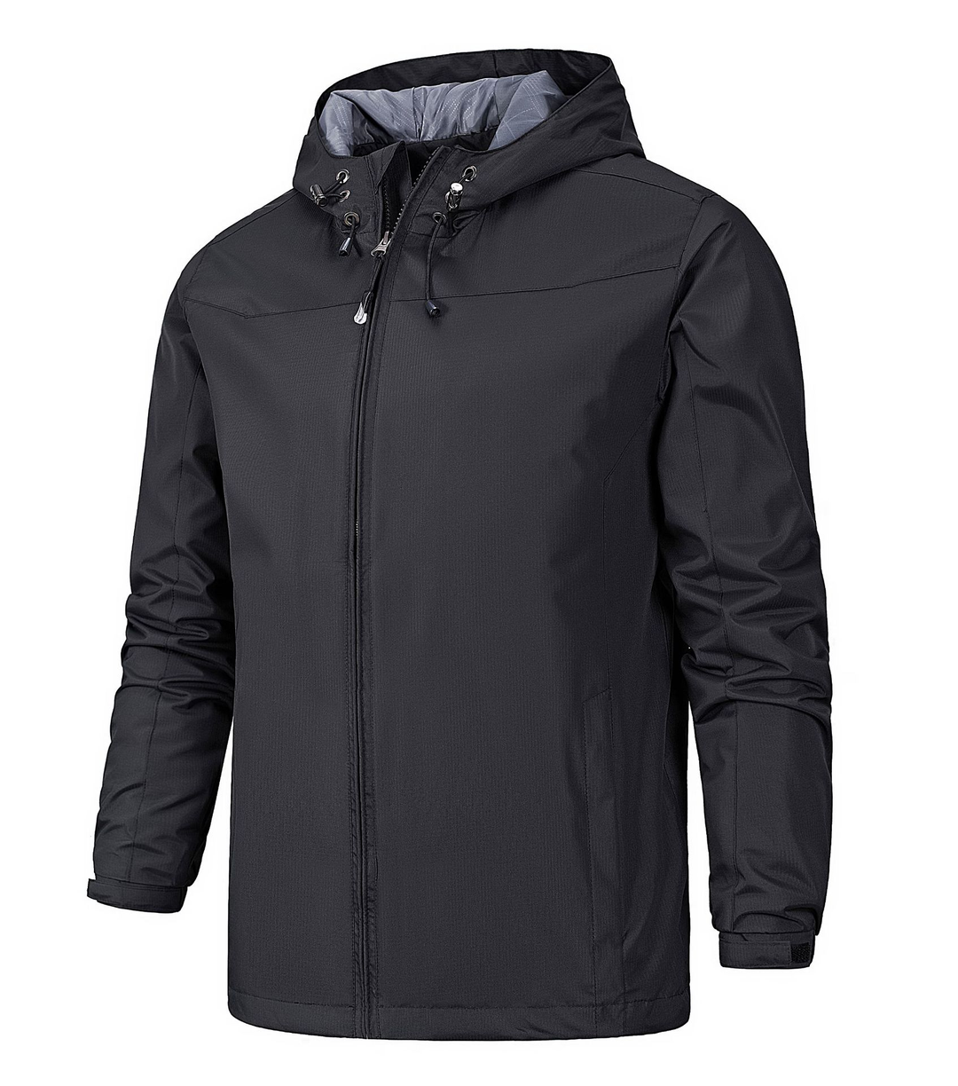Versatile men's full zip hooded jacket, offering cozy comfort and style for casual and athletic wear.
