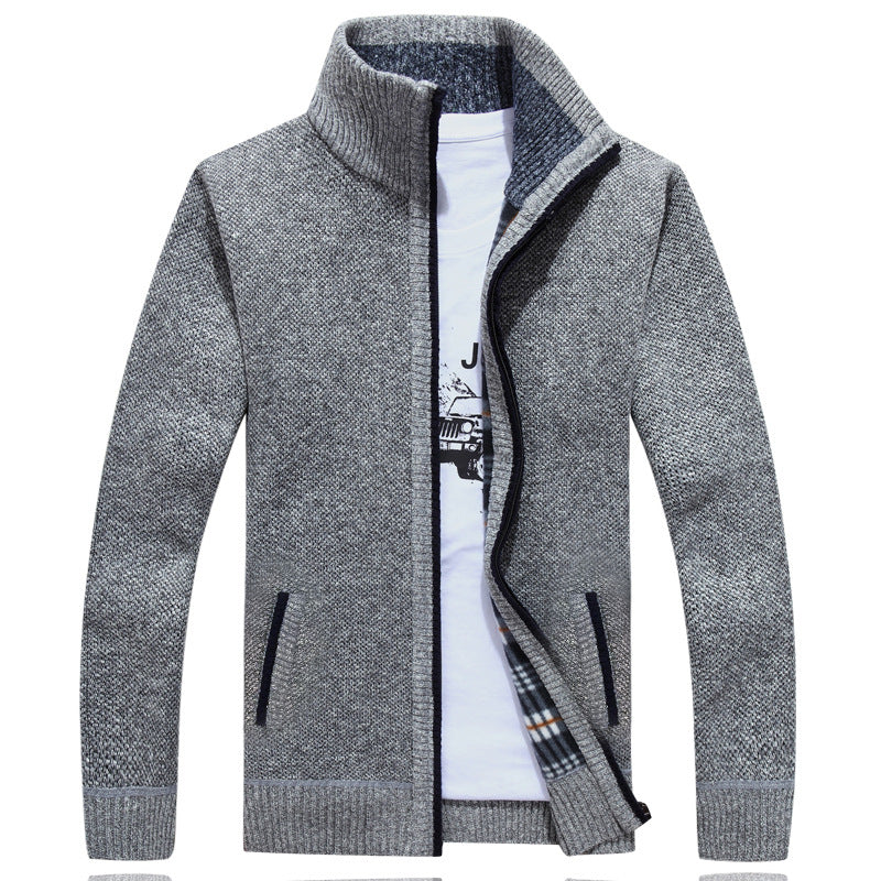Men's full zip thermal jacket, back view showcasing sleek design & comfortable fit for winter outdoor activities.