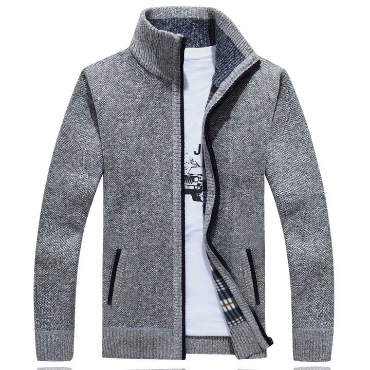 Men's full zip thermal jacket, back view showcasing sleek design & comfortable fit for winter outdoor activities.
