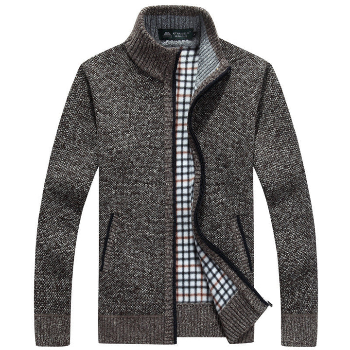 Interior view of men's full zip thermal jacket, revealing soft thermal lining for ultimate warmth & comfort.