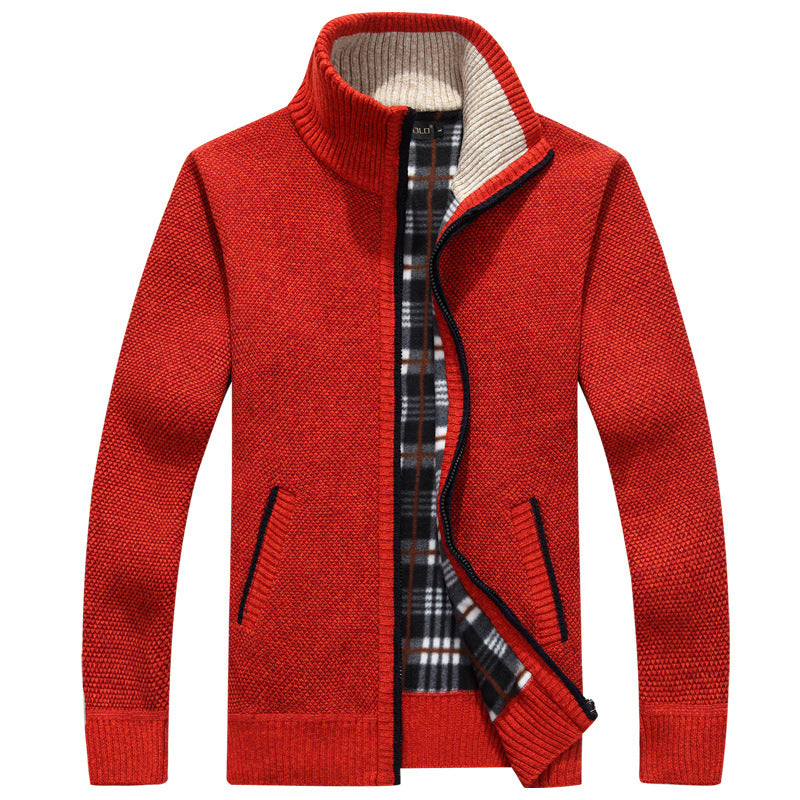 Men's full zip thermal jacket layered over a shirt, demonstrating versatile and warm winter outerwear style.