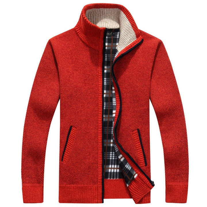 Men's full zip thermal jacket layered over a shirt, demonstrating versatile and warm winter outerwear style.