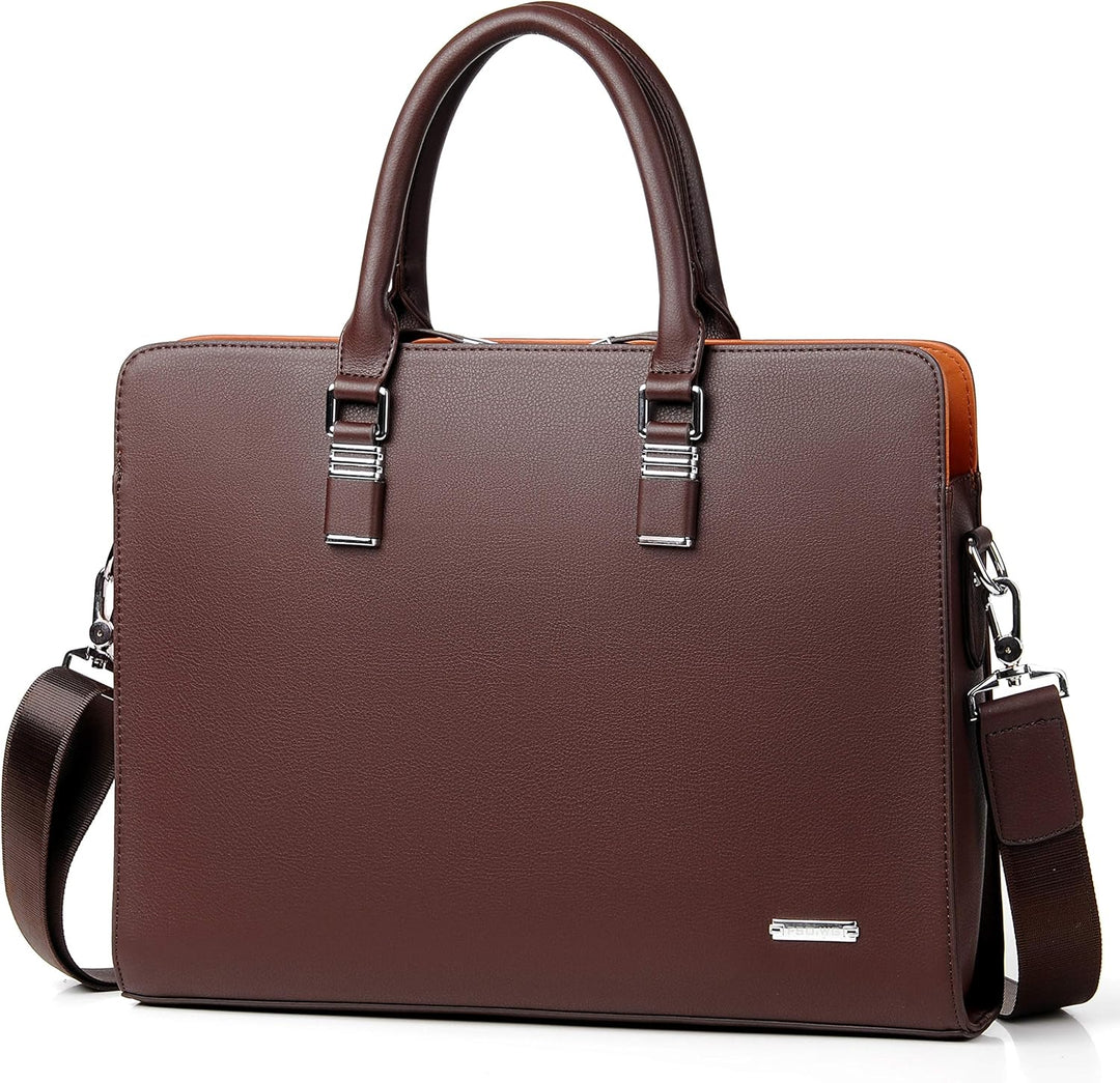 Durable men's leather work bag, a professional briefcase for daily business commute.