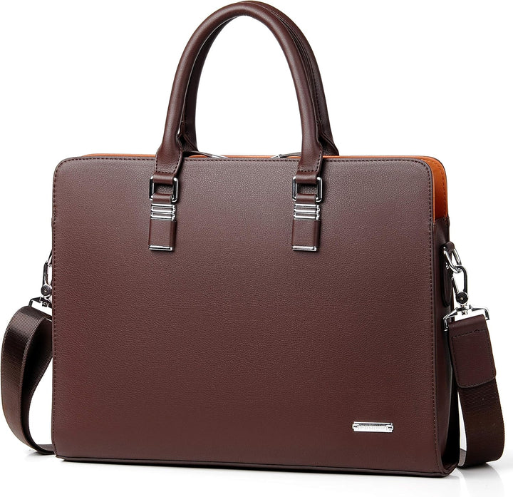 Durable men's leather work bag, a professional briefcase for daily business commute.