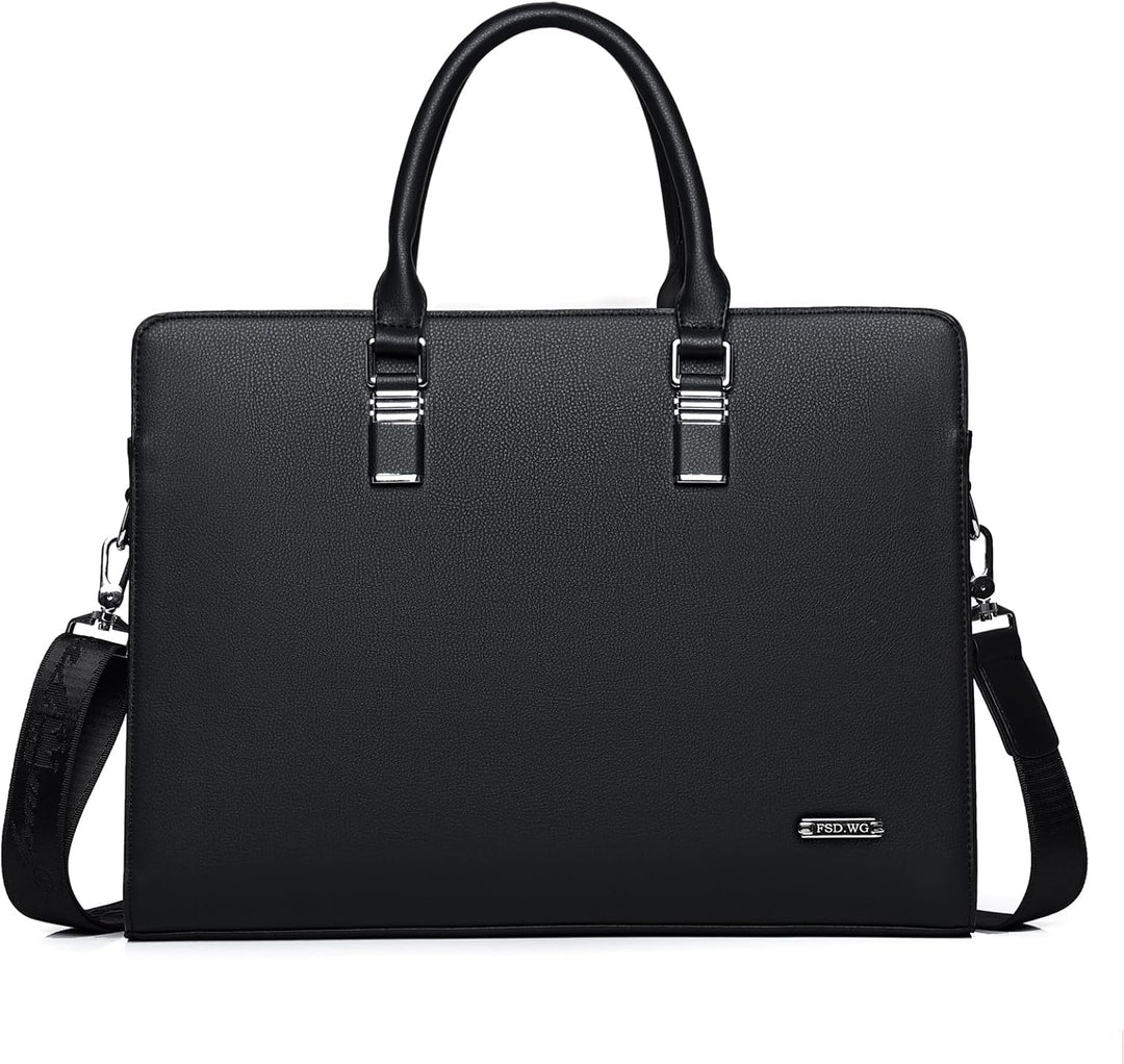 Executive men's genuine leather business bag, featuring smart multi-compartment organization.