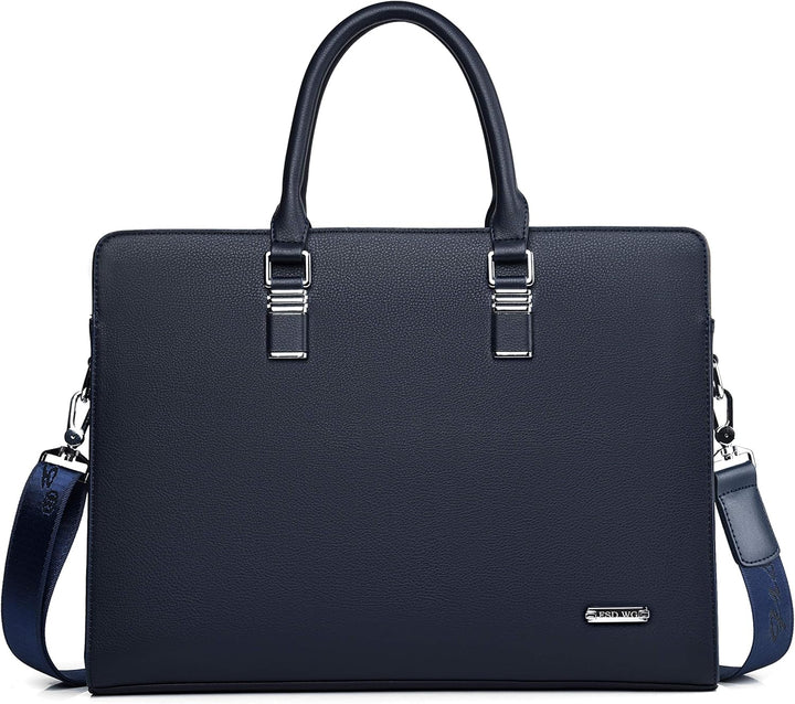 Professional men's leather briefcase, ideal for laptops and business documents.