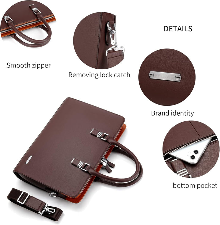 Sleek men's leather business briefcase, designed to protect your laptop and essentials.