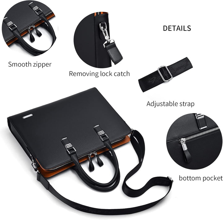 Elegant men's genuine leather business briefcase, perfect for a professional look.