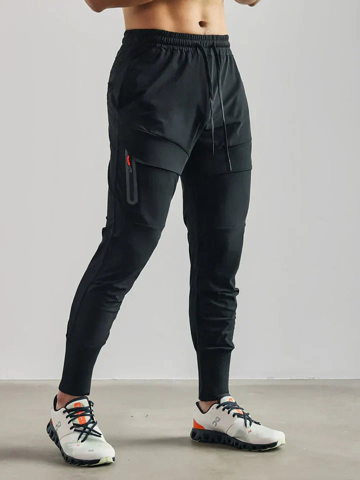 Men's Gerald black jogger pants, stylish, comfortable, modern fit, perfect for casual wear, athletic, or lounging.