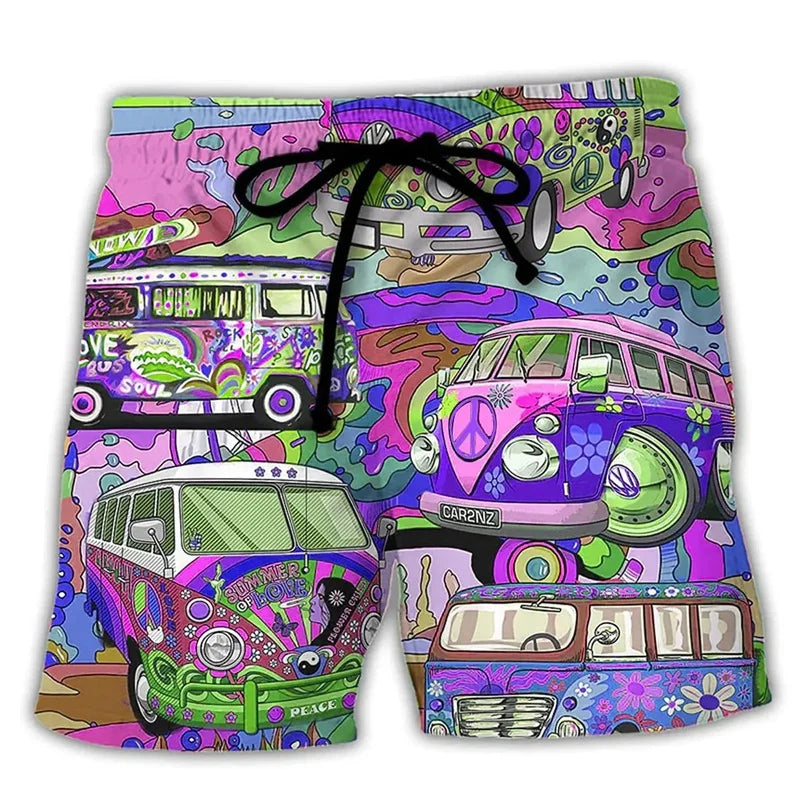 Stylish men's apparel: graffiti print swim shorts for modern summer fashion and beachwear