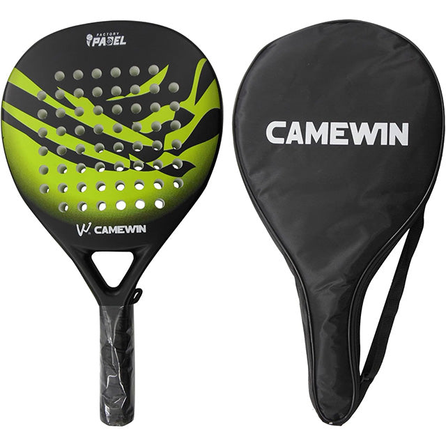 Stylish grey carbon fiber men's paddle tennis racket, offering a balanced feel and excellent durability.