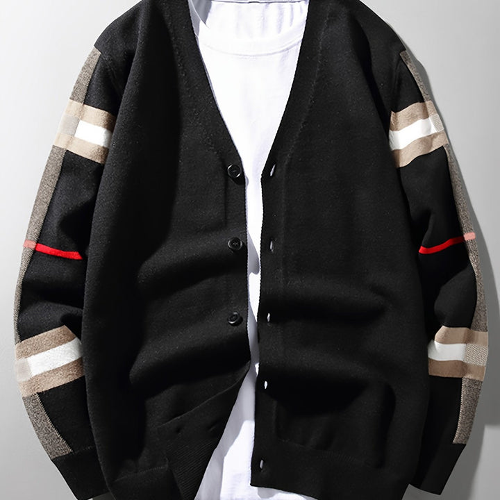 Men's regular fit button cardigan, handcrafted for a timeless look & comfortable casual wear.