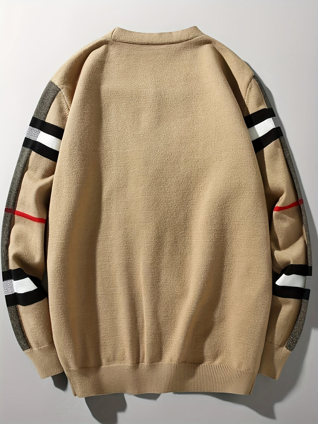 Handcrafted men's button cardigan, offering a timeless style & comfortable fit for any occasion.