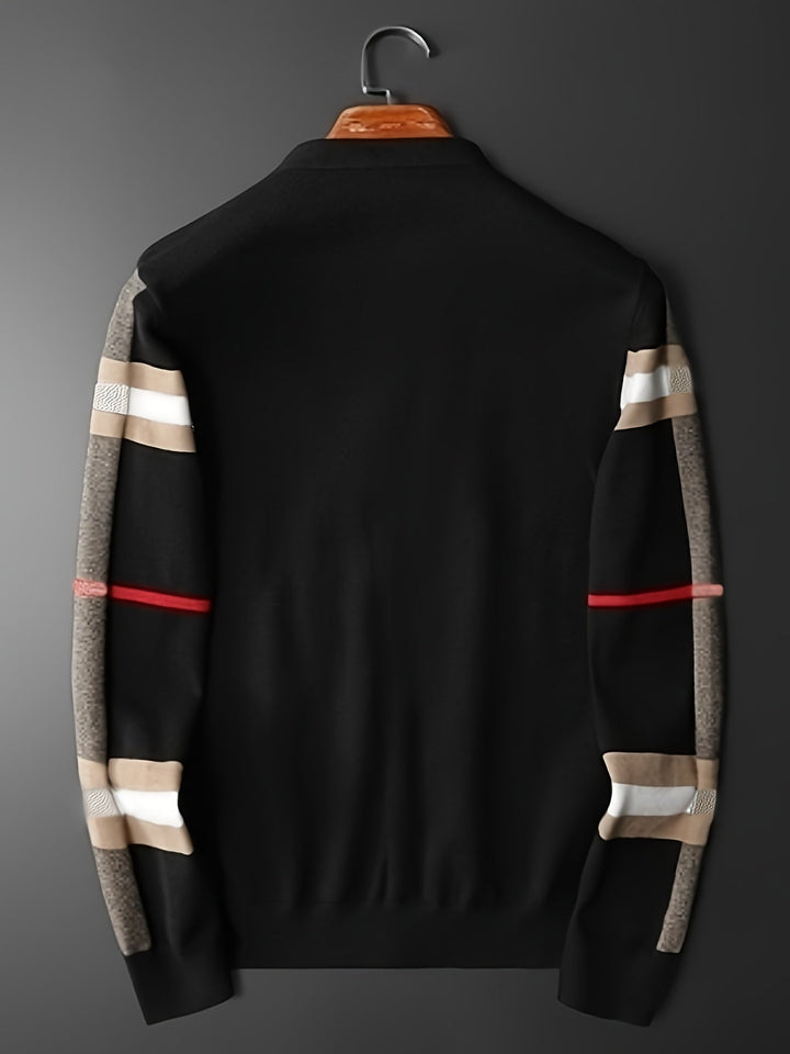 Men's button-front layering cardigan, handcrafted for timeless elegance & ultimate comfort.