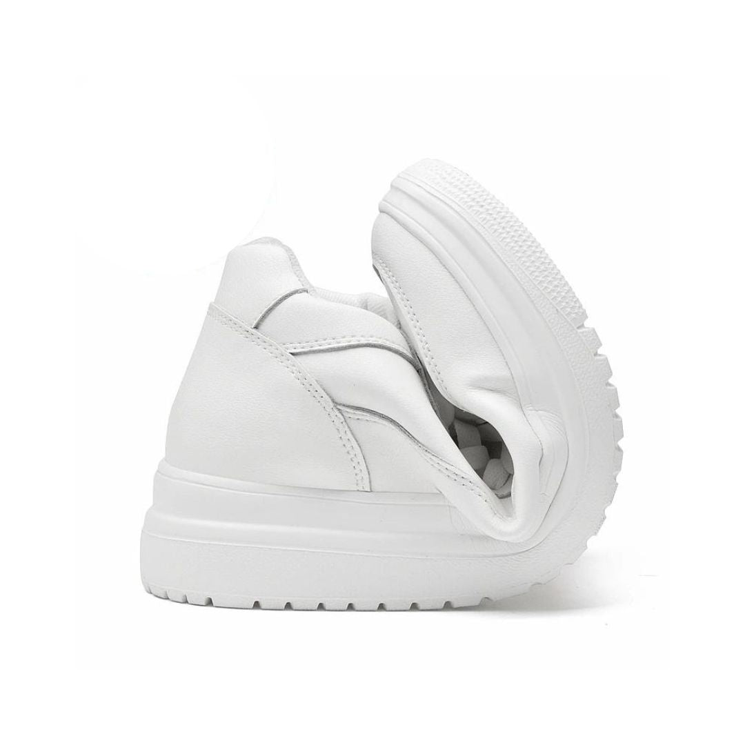 Fashionable men's height increasing shoes, black athletic design with an invisible elevated sole.